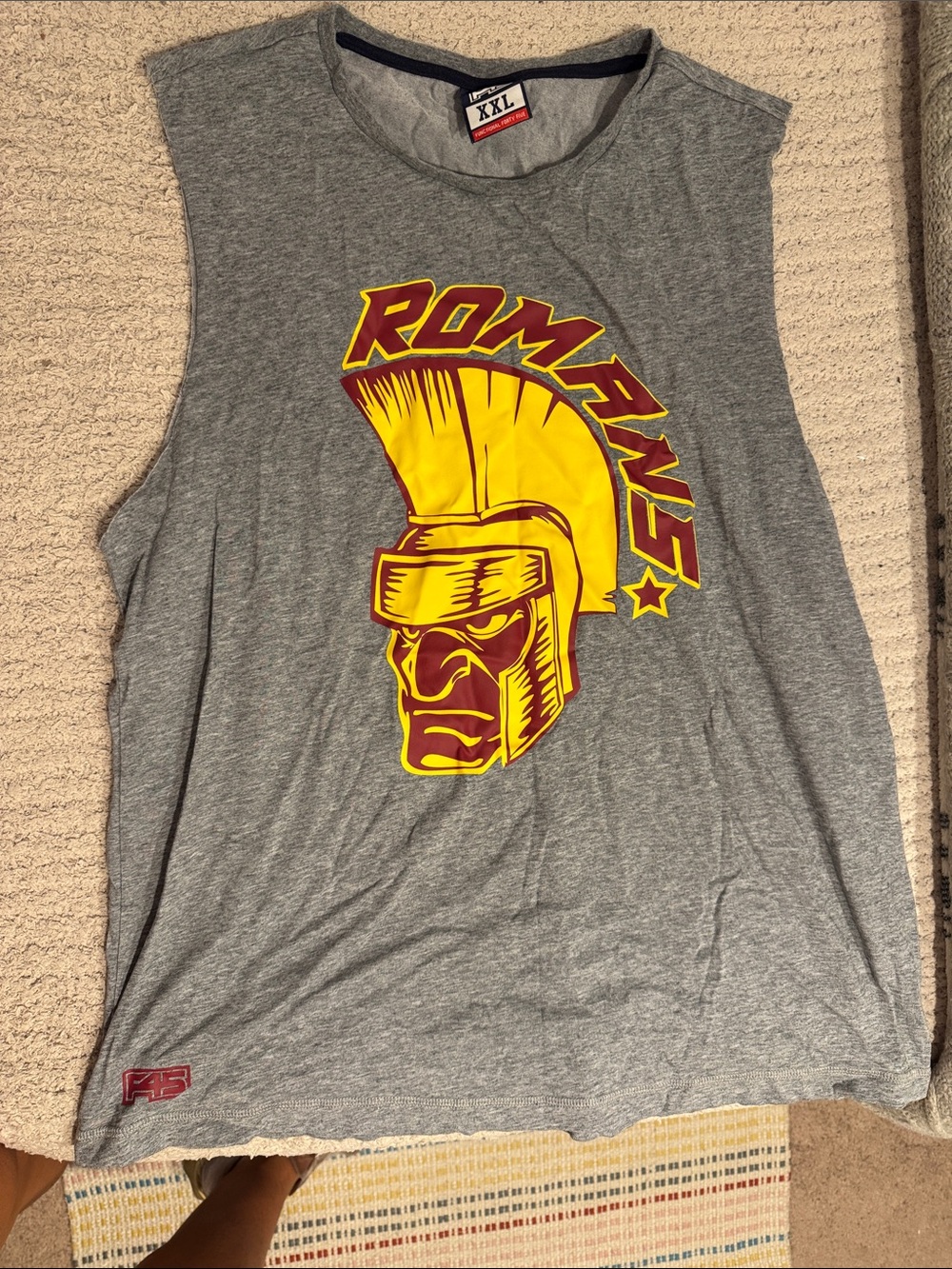 ROMANS Grey Graphic Tank Top